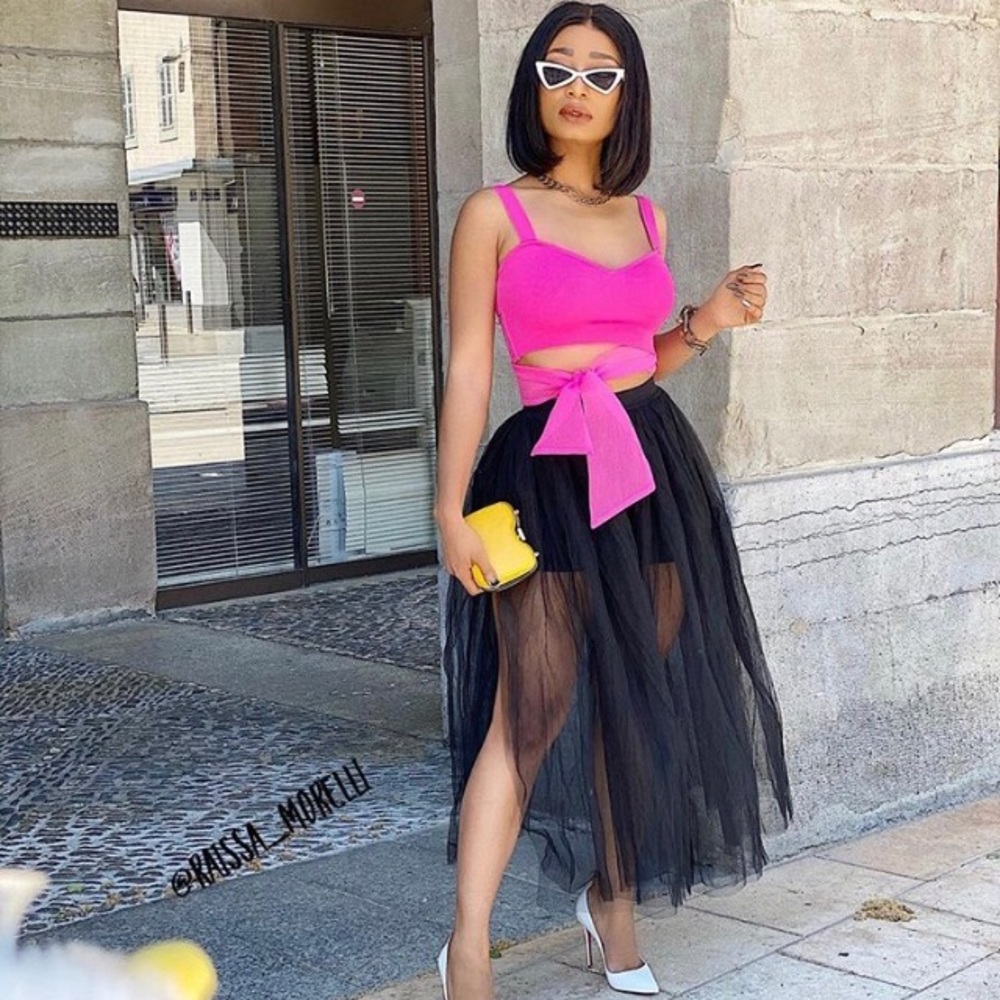 NWOT Zara Tied Organza Crop Top